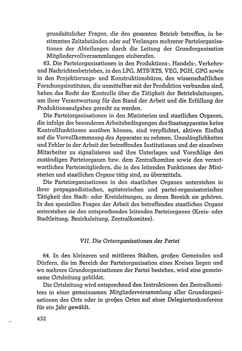 Protokoll der Verhandlungen des Ⅵ. Parteitages der Sozialistischen Einheitspartei Deutschlands (SED) [Deutsche Demokratische Republik (DDR)] 1963, Band Ⅳ, Seite 432 (Prot. Verh. Ⅵ. PT SED DDR 1963, Bd. Ⅳ, S. 432)