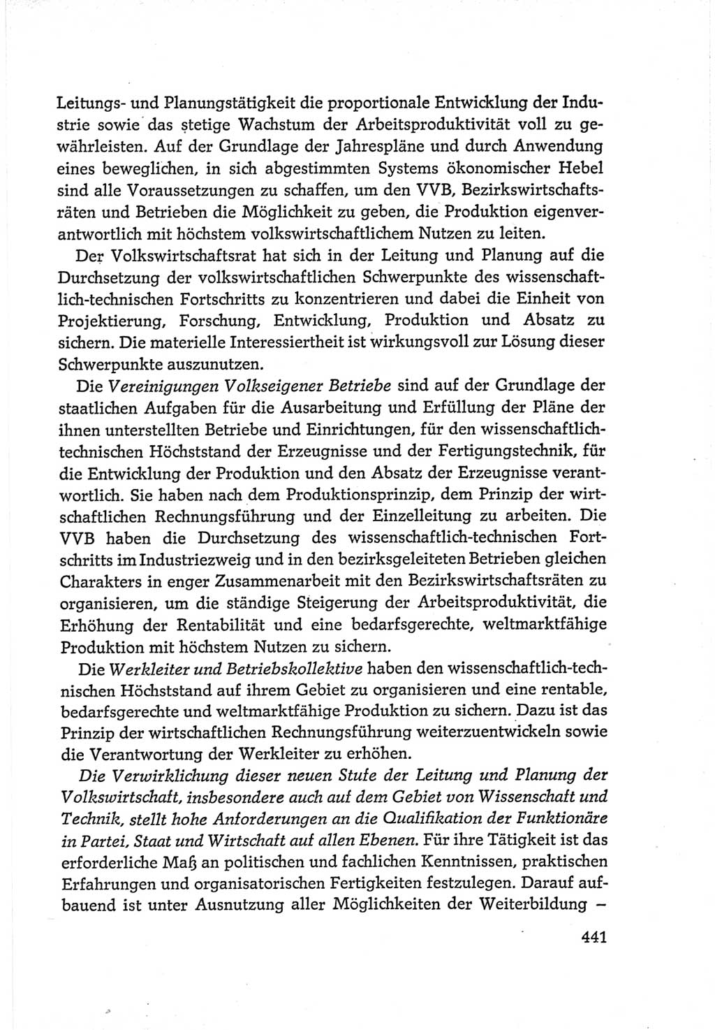 Protokoll der Verhandlungen des Ⅵ. Parteitages der Sozialistischen Einheitspartei Deutschlands (SED) [Deutsche Demokratische Republik (DDR)] 1963, Band Ⅳ, Seite 441 (Prot. Verh. Ⅵ. PT SED DDR 1963, Bd. Ⅳ, S. 441)