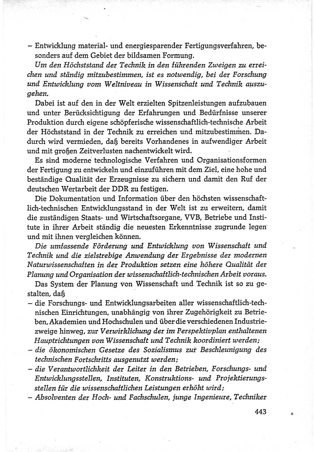 Protokoll der Verhandlungen des Ⅵ. Parteitages der Sozialistischen Einheitspartei Deutschlands (SED) [Deutsche Demokratische Republik (DDR)] 1963, Band Ⅳ, Seite 443 (Prot. Verh. Ⅵ. PT SED DDR 1963, Bd. Ⅳ, S. 443)