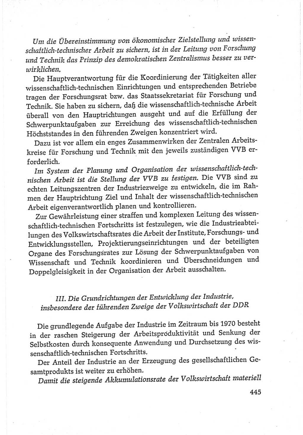 Protokoll der Verhandlungen des Ⅵ. Parteitages der Sozialistischen Einheitspartei Deutschlands (SED) [Deutsche Demokratische Republik (DDR)] 1963, Band Ⅳ, Seite 445 (Prot. Verh. Ⅵ. PT SED DDR 1963, Bd. Ⅳ, S. 445)