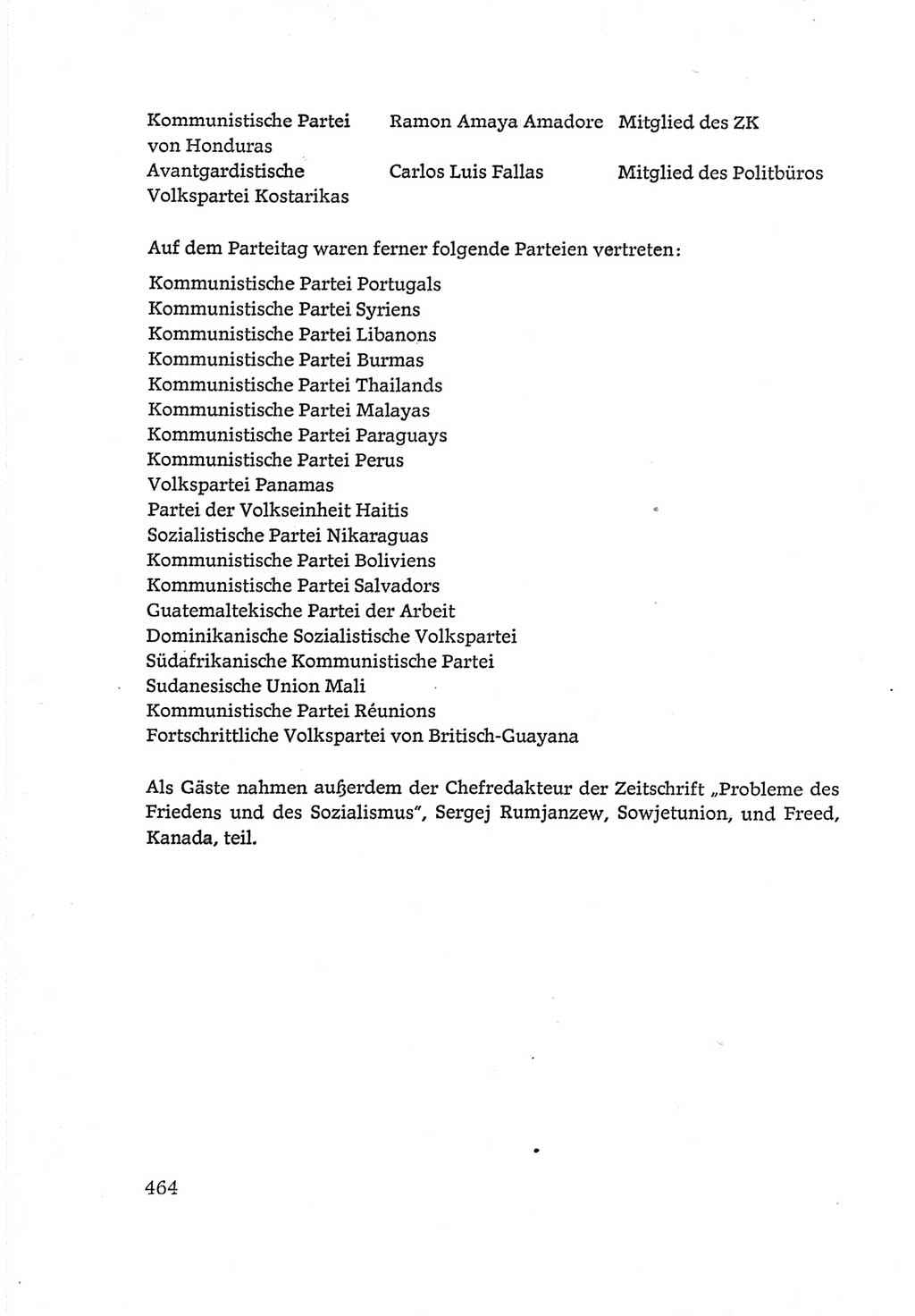 Protokoll der Verhandlungen des Ⅵ. Parteitages der Sozialistischen Einheitspartei Deutschlands (SED) [Deutsche Demokratische Republik (DDR)] 1963, Band Ⅳ, Seite 464 (Prot. Verh. Ⅵ. PT SED DDR 1963, Bd. Ⅳ, S. 464)