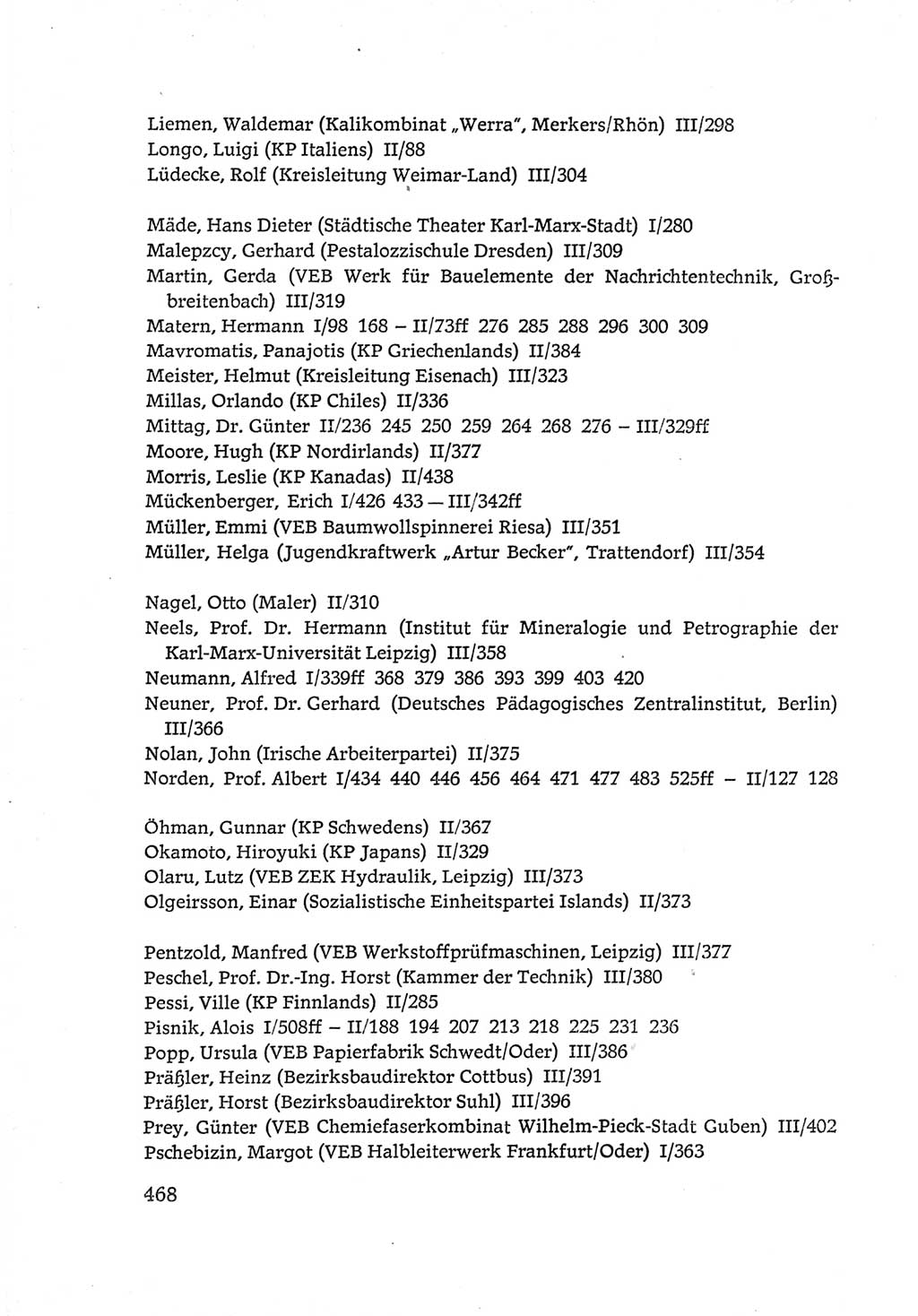 Protokoll der Verhandlungen des Ⅵ. Parteitages der Sozialistischen Einheitspartei Deutschlands (SED) [Deutsche Demokratische Republik (DDR)] 1963, Band Ⅳ, Seite 468 (Prot. Verh. Ⅵ. PT SED DDR 1963, Bd. Ⅳ, S. 468)