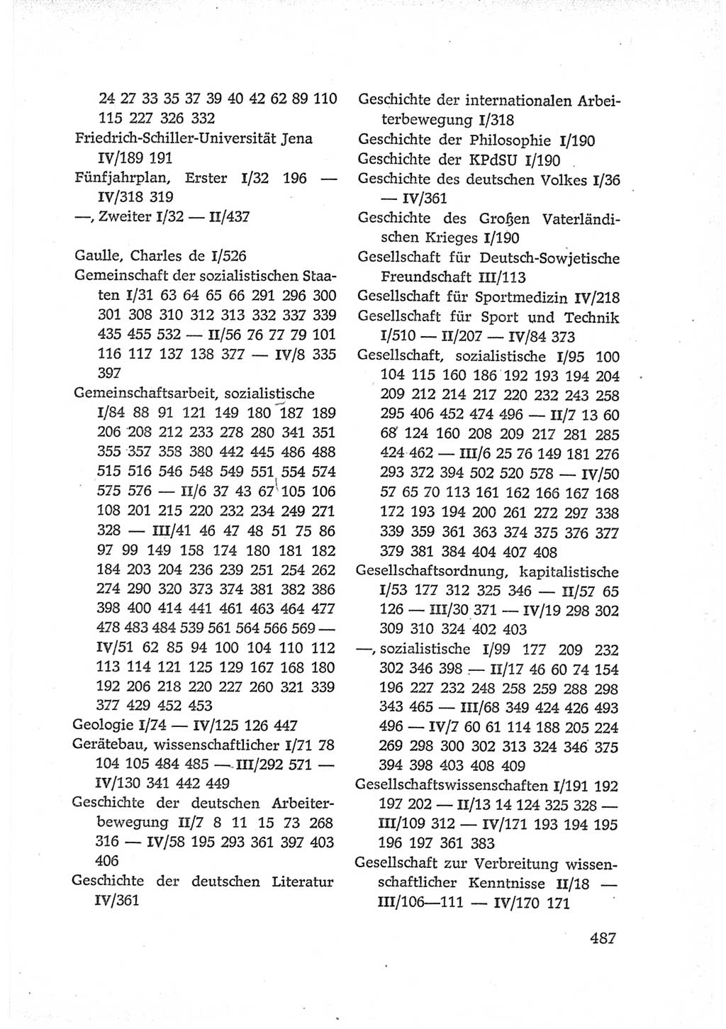 Protokoll der Verhandlungen des Ⅵ. Parteitages der Sozialistischen Einheitspartei Deutschlands (SED) [Deutsche Demokratische Republik (DDR)] 1963, Band Ⅳ, Seite 487 (Prot. Verh. Ⅵ. PT SED DDR 1963, Bd. Ⅳ, S. 487)