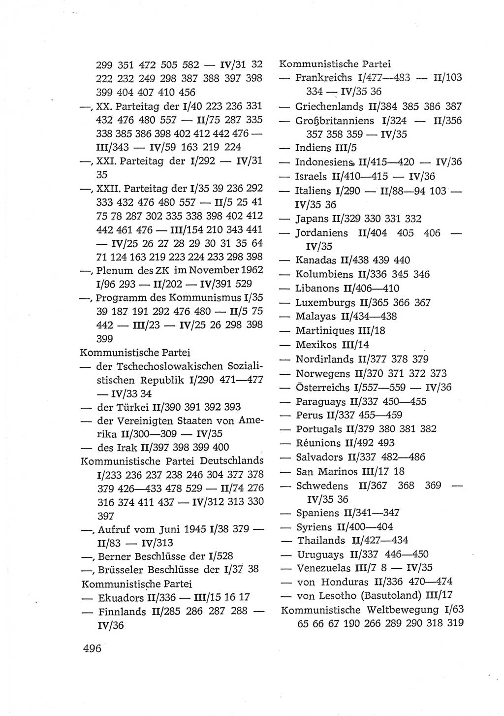 Protokoll der Verhandlungen des Ⅵ. Parteitages der Sozialistischen Einheitspartei Deutschlands (SED) [Deutsche Demokratische Republik (DDR)] 1963, Band Ⅳ, Seite 496 (Prot. Verh. Ⅵ. PT SED DDR 1963, Bd. Ⅳ, S. 496)