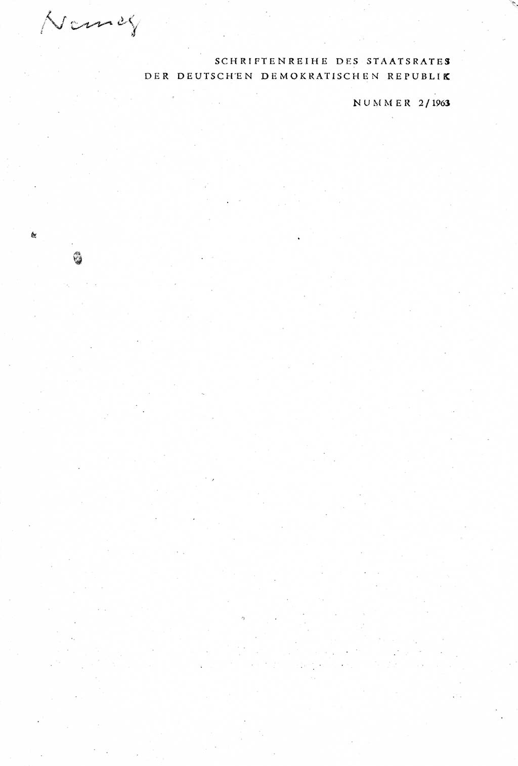 Rechtspflegeerlaß [Deutsche Demokratische Republik (DDR)] 1963, Seite 1 (R.-Pfl.-Erl. DDR 1963, S. 1)