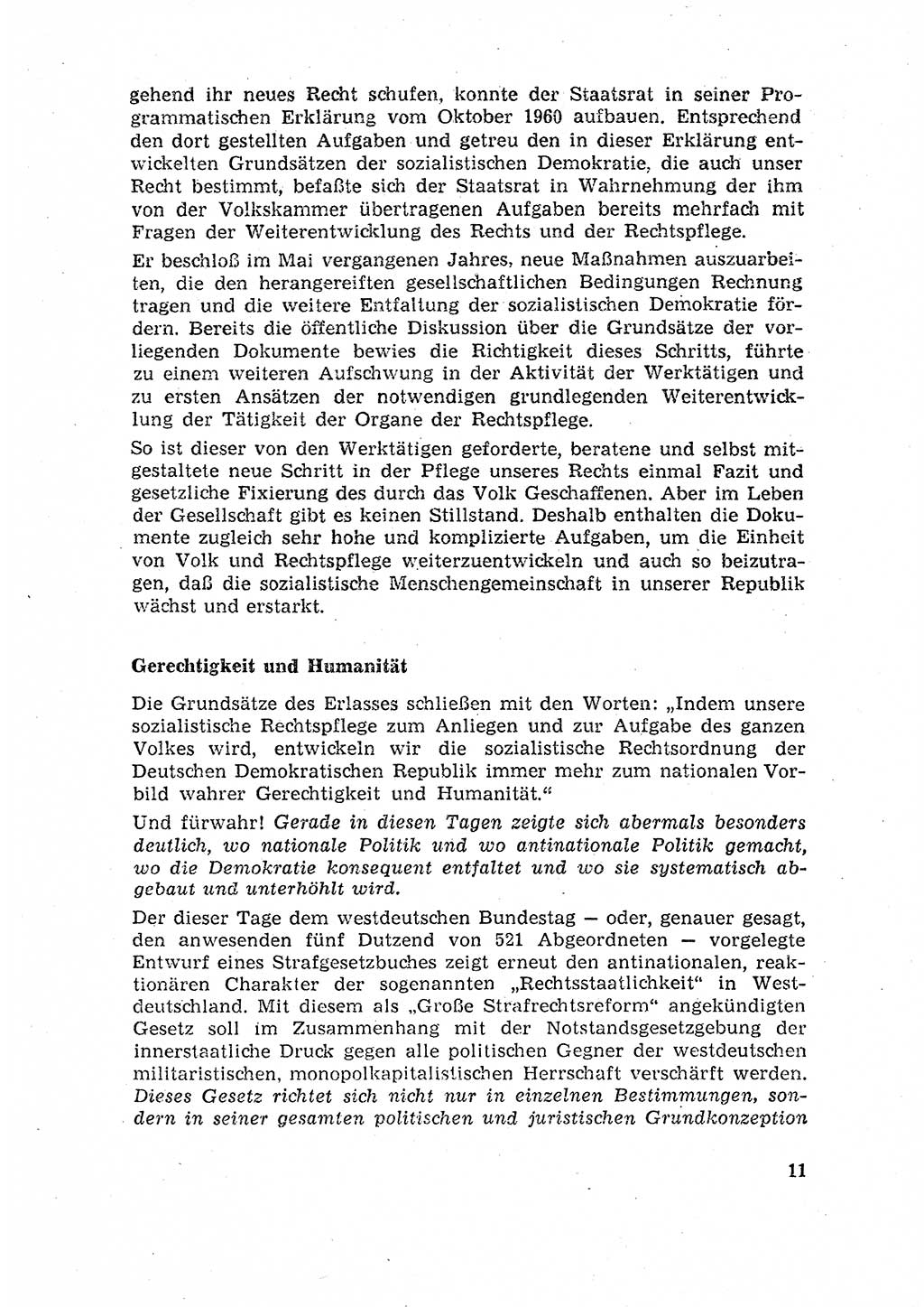 Rechtspflegeerlaß [Deutsche Demokratische Republik (DDR)] 1963, Seite 11 (R.-Pfl.-Erl. DDR 1963, S. 11)