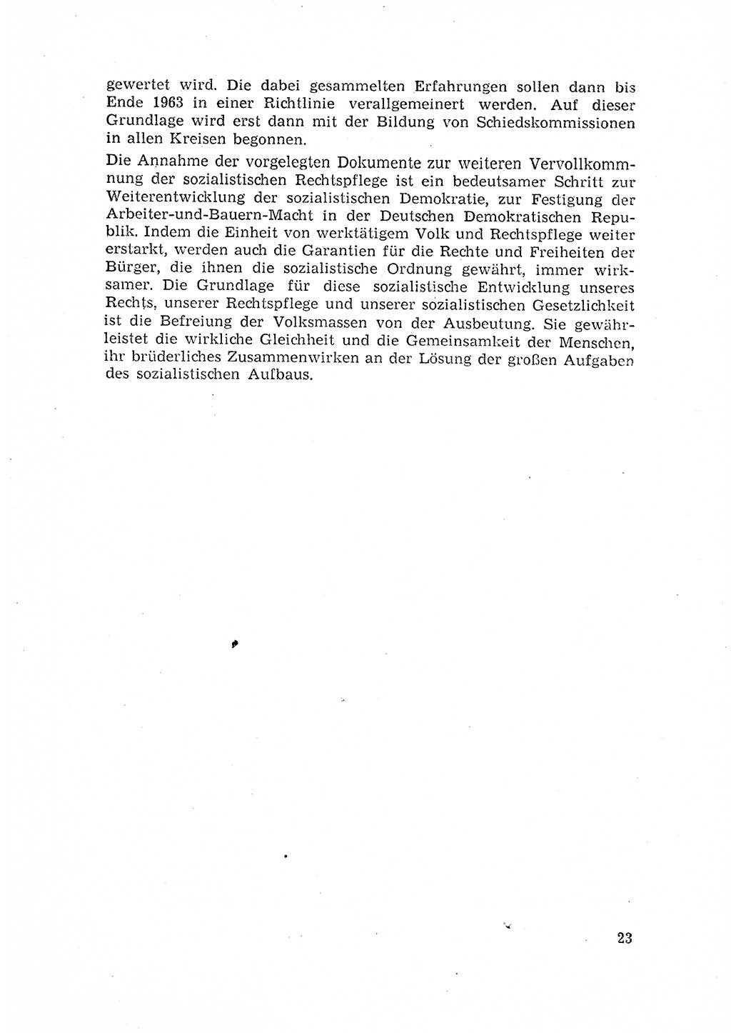 Rechtspflegeerlaß [Deutsche Demokratische Republik (DDR)] 1963, Seite 23 (R.-Pfl.-Erl. DDR 1963, S. 23)