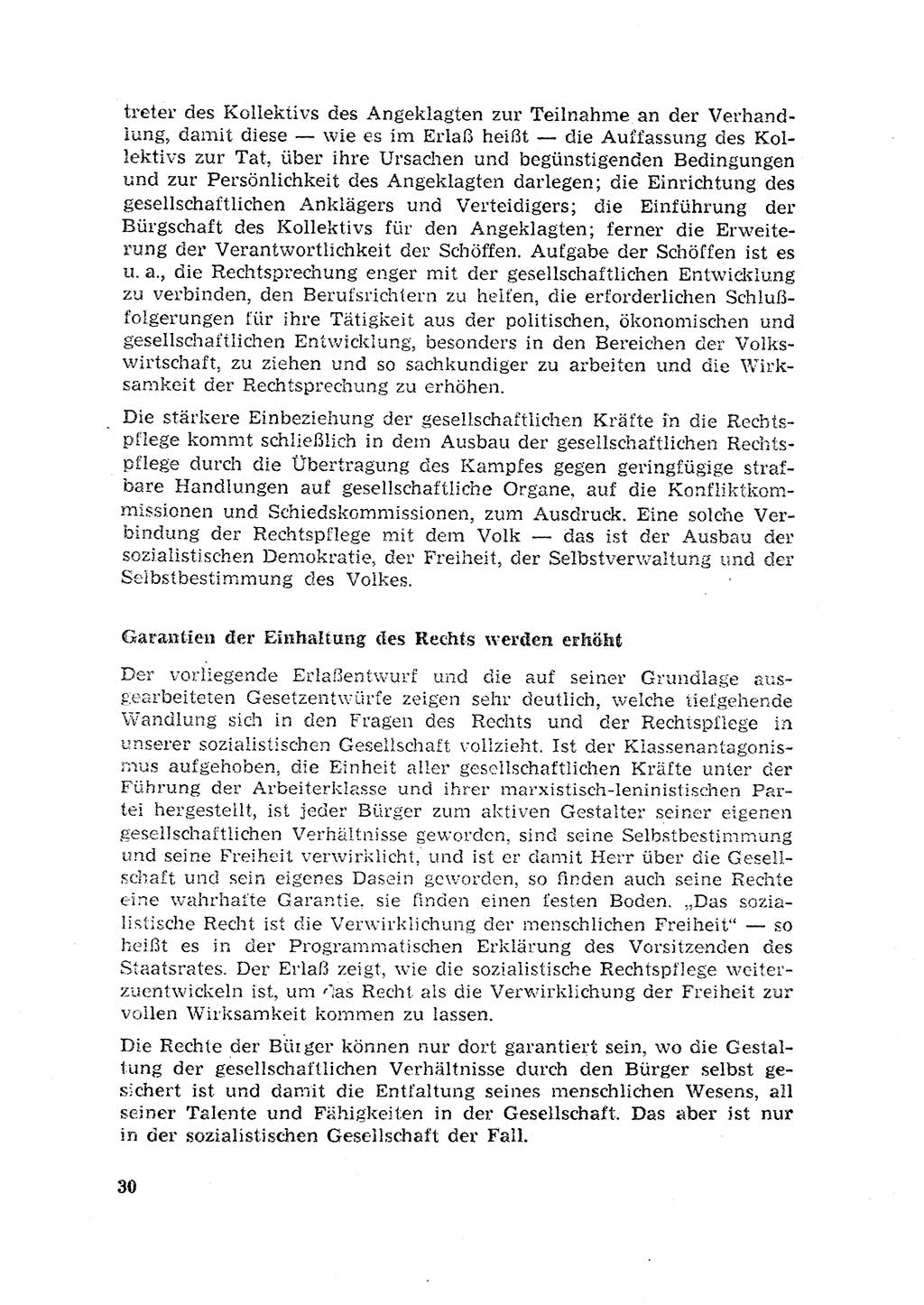 Rechtspflegeerlaß [Deutsche Demokratische Republik (DDR)] 1963, Seite 30 (R.-Pfl.-Erl. DDR 1963, S. 30)