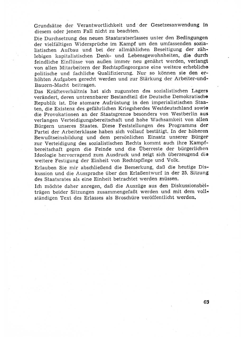 Rechtspflegeerlaß [Deutsche Demokratische Republik (DDR)] 1963, Seite 65 (R.-Pfl.-Erl. DDR 1963, S. 65)