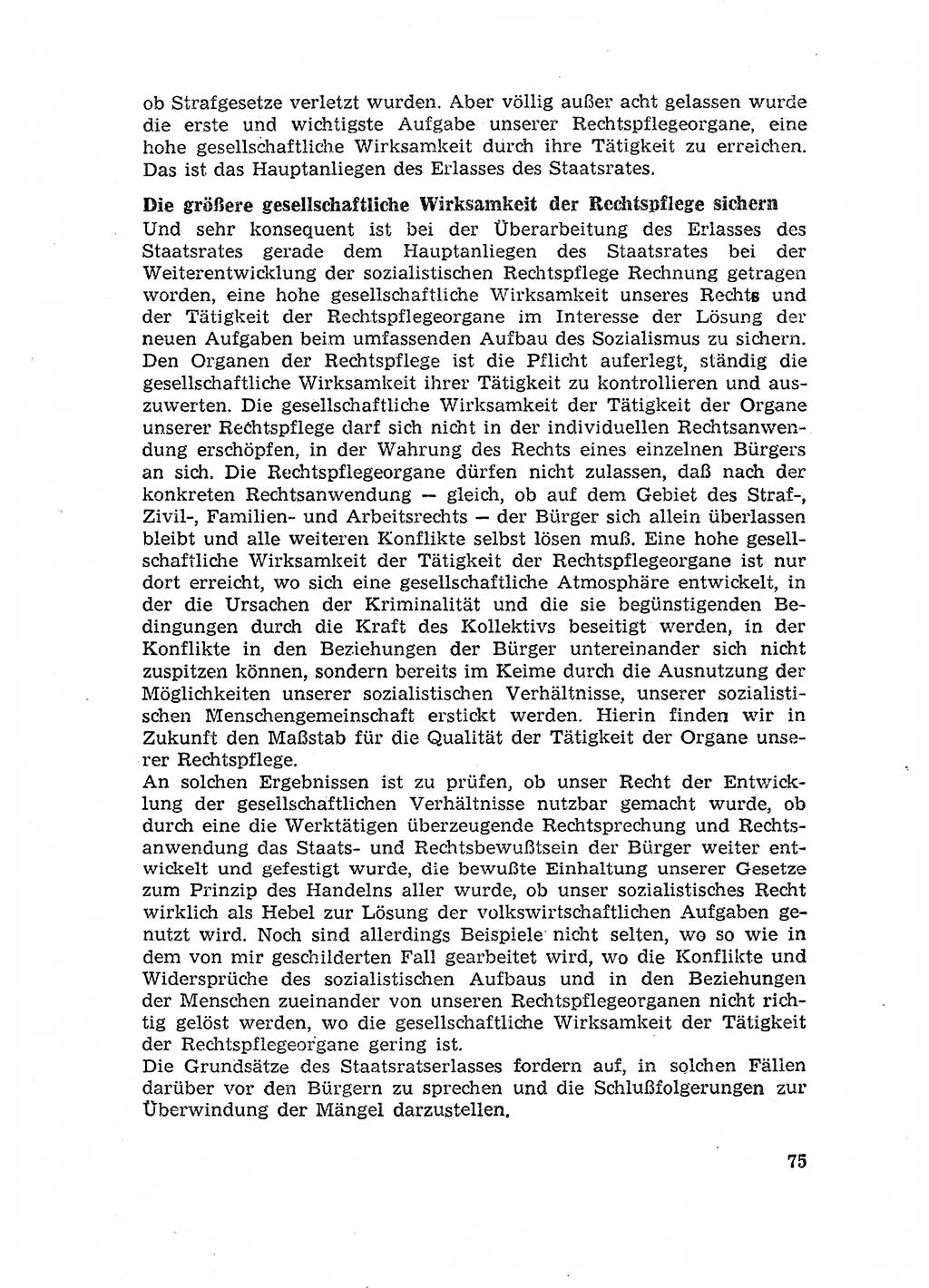 Rechtspflegeerlaß [Deutsche Demokratische Republik (DDR)] 1963, Seite 75 (R.-Pfl.-Erl. DDR 1963, S. 75)