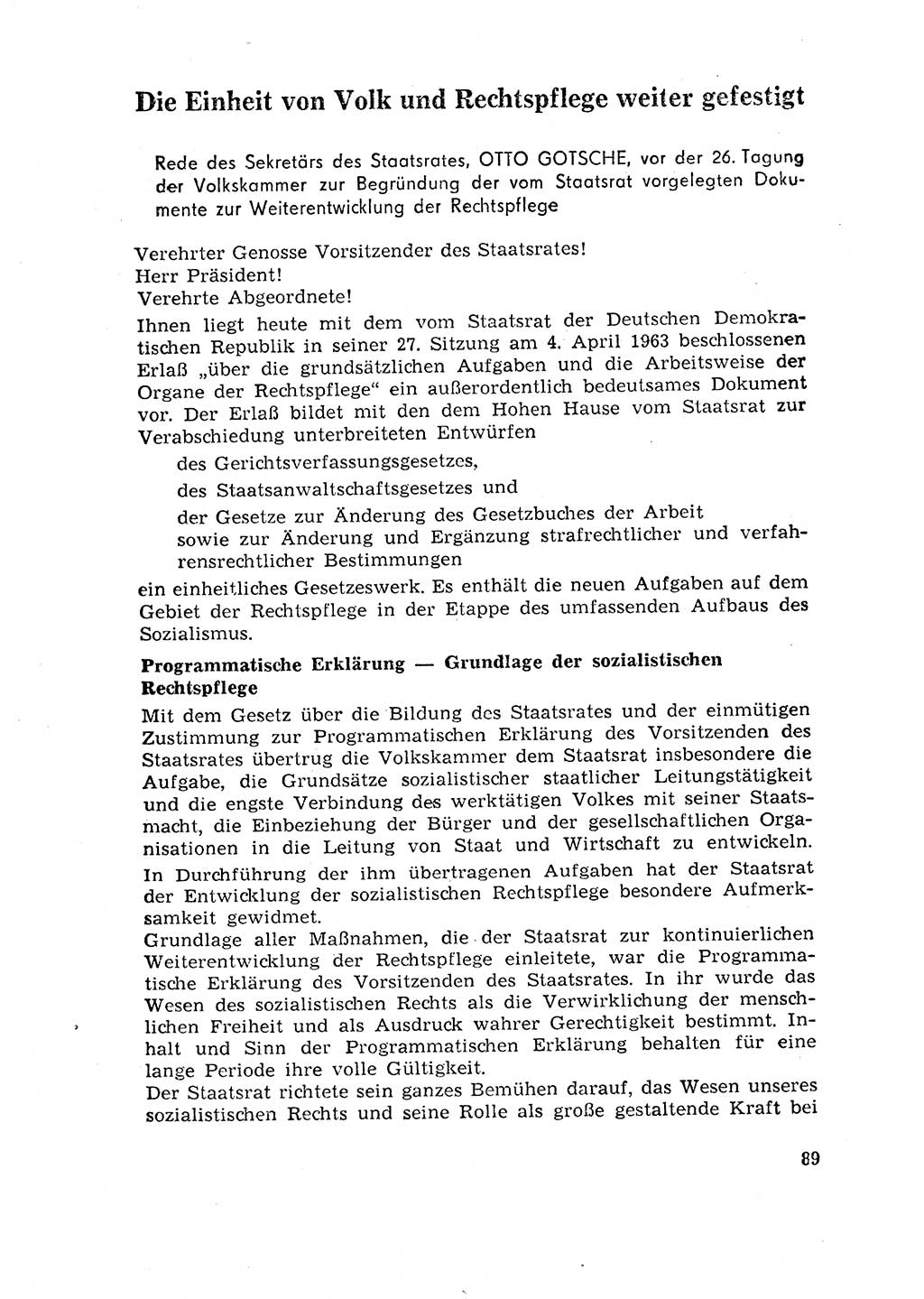 Rechtspflegeerlaß [Deutsche Demokratische Republik (DDR)] 1963, Seite 89 (R.-Pfl.-Erl. DDR 1963, S. 89)