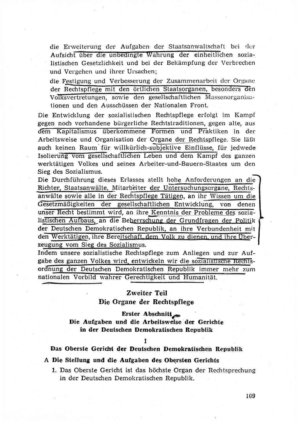 Rechtspflegeerlaß [Deutsche Demokratische Republik (DDR)] 1963, Seite 109 (R.-Pfl.-Erl. DDR 1963, S. 109)