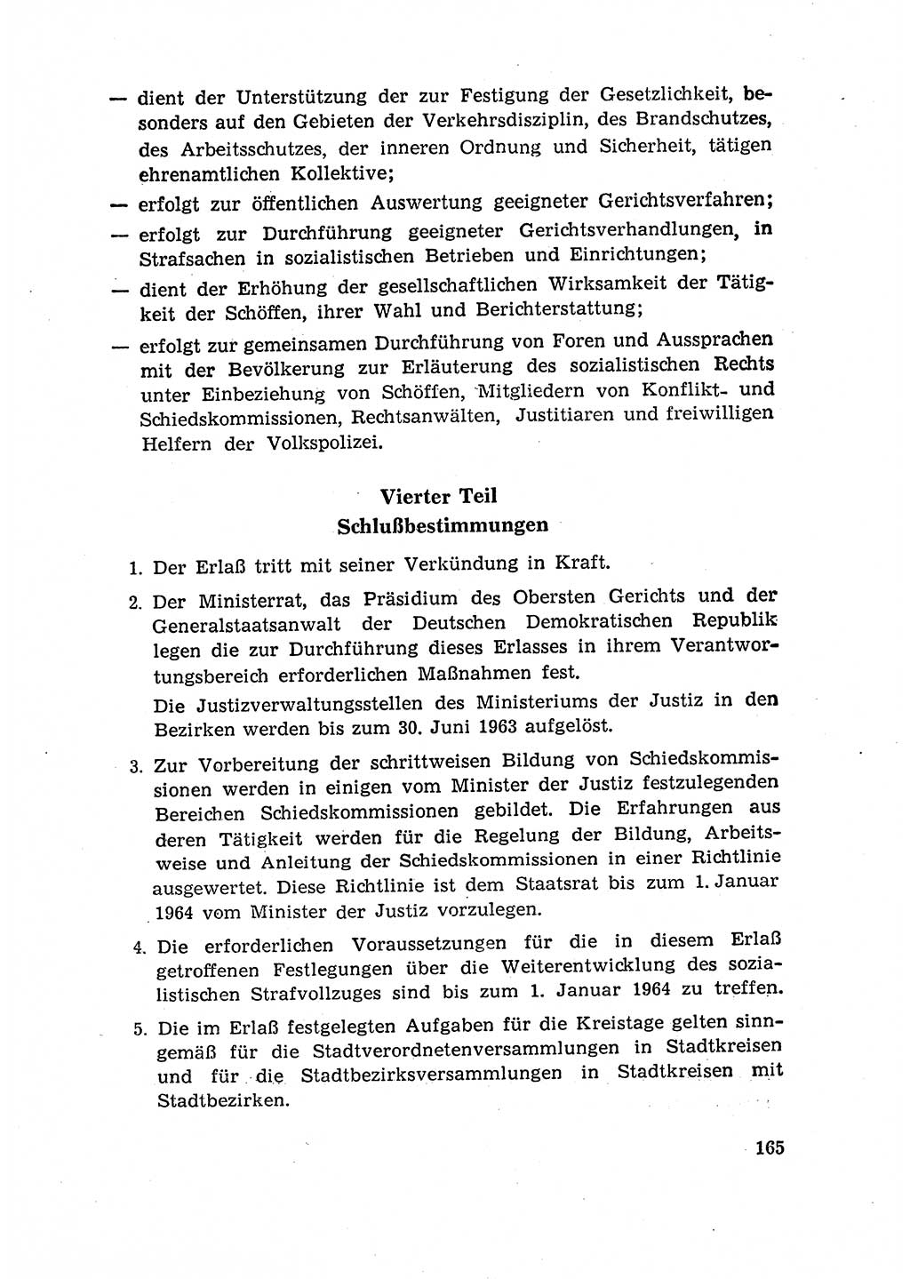 Rechtspflegeerlaß [Deutsche Demokratische Republik (DDR)] 1963, Seite 165 (R.-Pfl.-Erl. DDR 1963, S. 165)