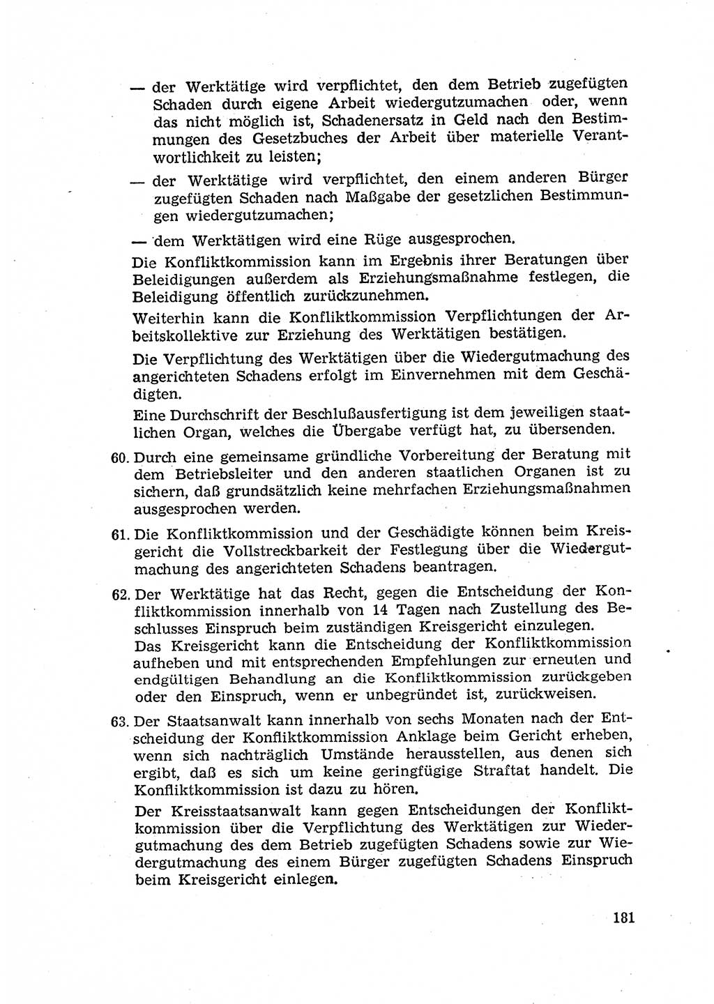 Rechtspflegeerlaß [Deutsche Demokratische Republik (DDR)] 1963, Seite 181 (R.-Pfl.-Erl. DDR 1963, S. 181)