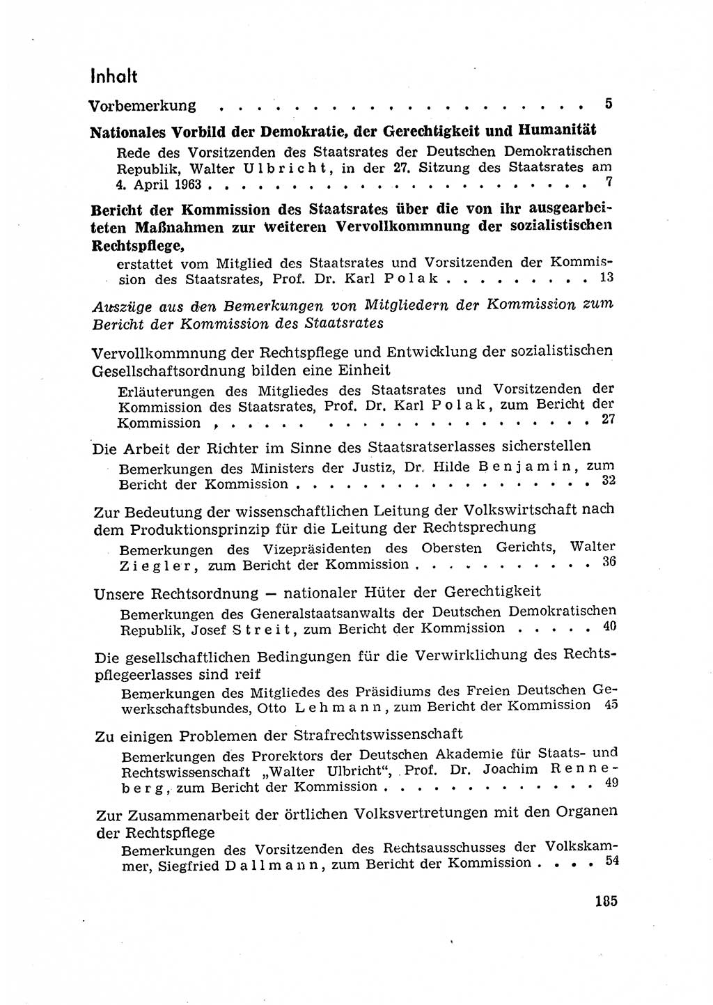 Rechtspflegeerlaß [Deutsche Demokratische Republik (DDR)] 1963, Seite 185 (R.-Pfl.-Erl. DDR 1963, S. 185)