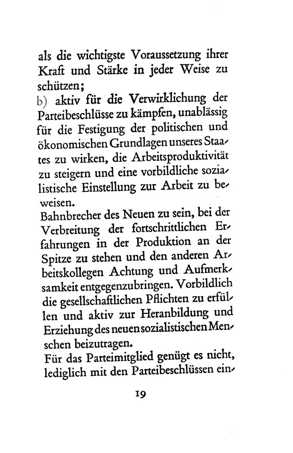 Statut der Sozialistischen Einheitspartei Deutschlands (SED) 1963, Seite 19 (St. SED DDR 1963, S. 19)
