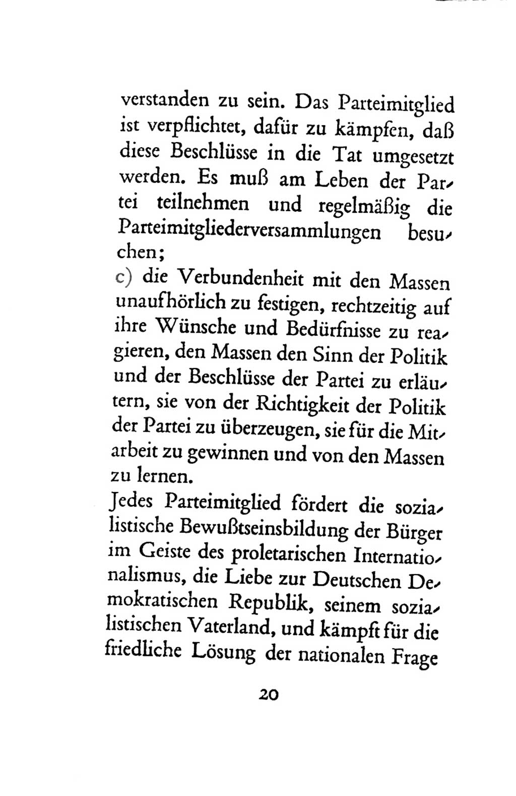 Statut der Sozialistischen Einheitspartei Deutschlands (SED) 1963, Seite 20 (St. SED DDR 1963, S. 20)