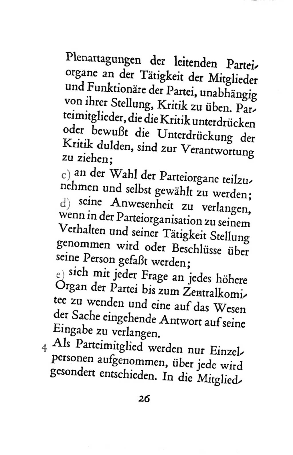 Statut der Sozialistischen Einheitspartei Deutschlands (SED) 1963, Seite 26 (St. SED DDR 1963, S. 26)