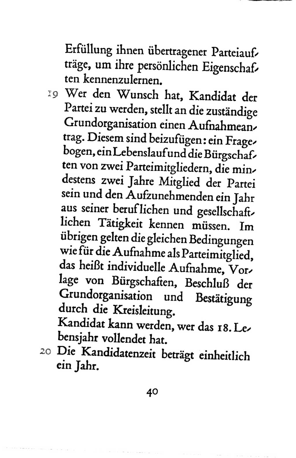 Statut der Sozialistischen Einheitspartei Deutschlands (SED) 1963, Seite 40 (St. SED DDR 1963, S. 40)