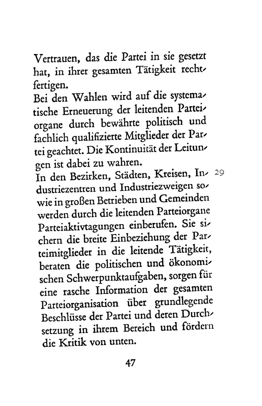 Statut der Sozialistischen Einheitspartei Deutschlands (SED) 1963, Seite 47 (St. SED DDR 1963, S. 47)