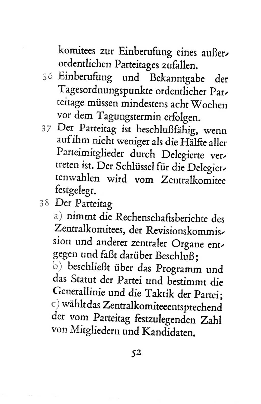 Statut der Sozialistischen Einheitspartei Deutschlands (SED) 1963, Seite 52 (St. SED DDR 1963, S. 52)