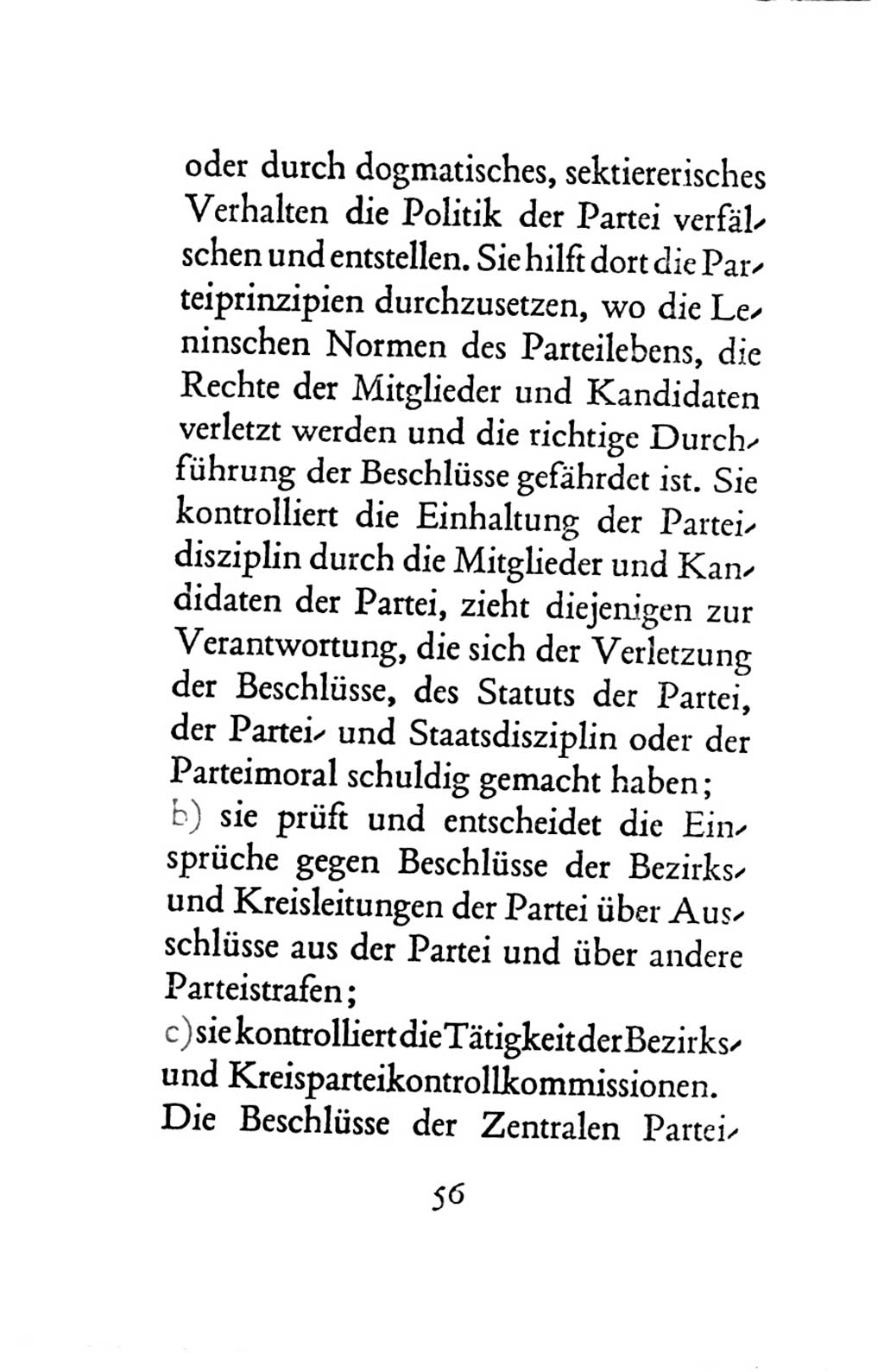 Statut der Sozialistischen Einheitspartei Deutschlands (SED) 1963, Seite 56 (St. SED DDR 1963, S. 56)