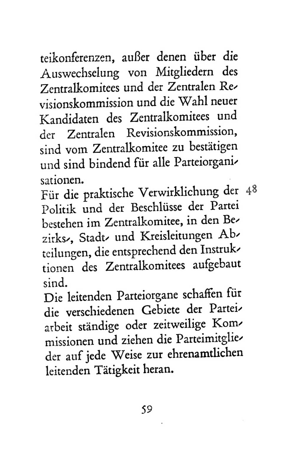 Statut der Sozialistischen Einheitspartei Deutschlands (SED) 1963, Seite 59 (St. SED DDR 1963, S. 59)