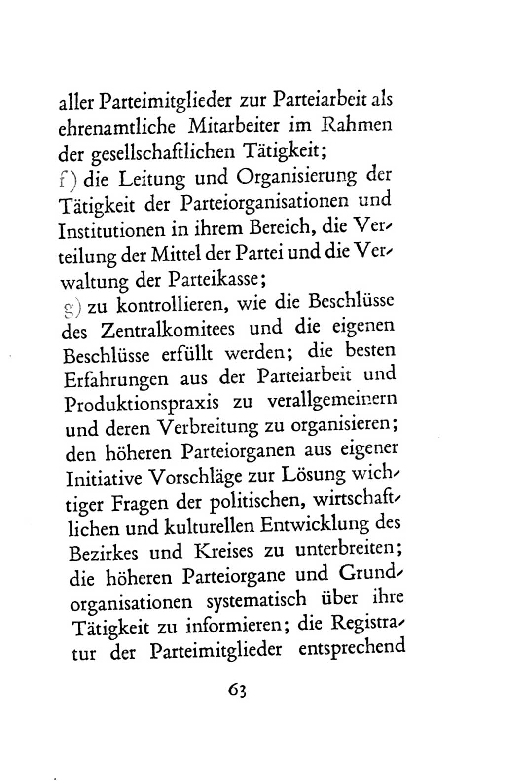 Statut der Sozialistischen Einheitspartei Deutschlands (SED) 1963, Seite 63 (St. SED DDR 1963, S. 63)
