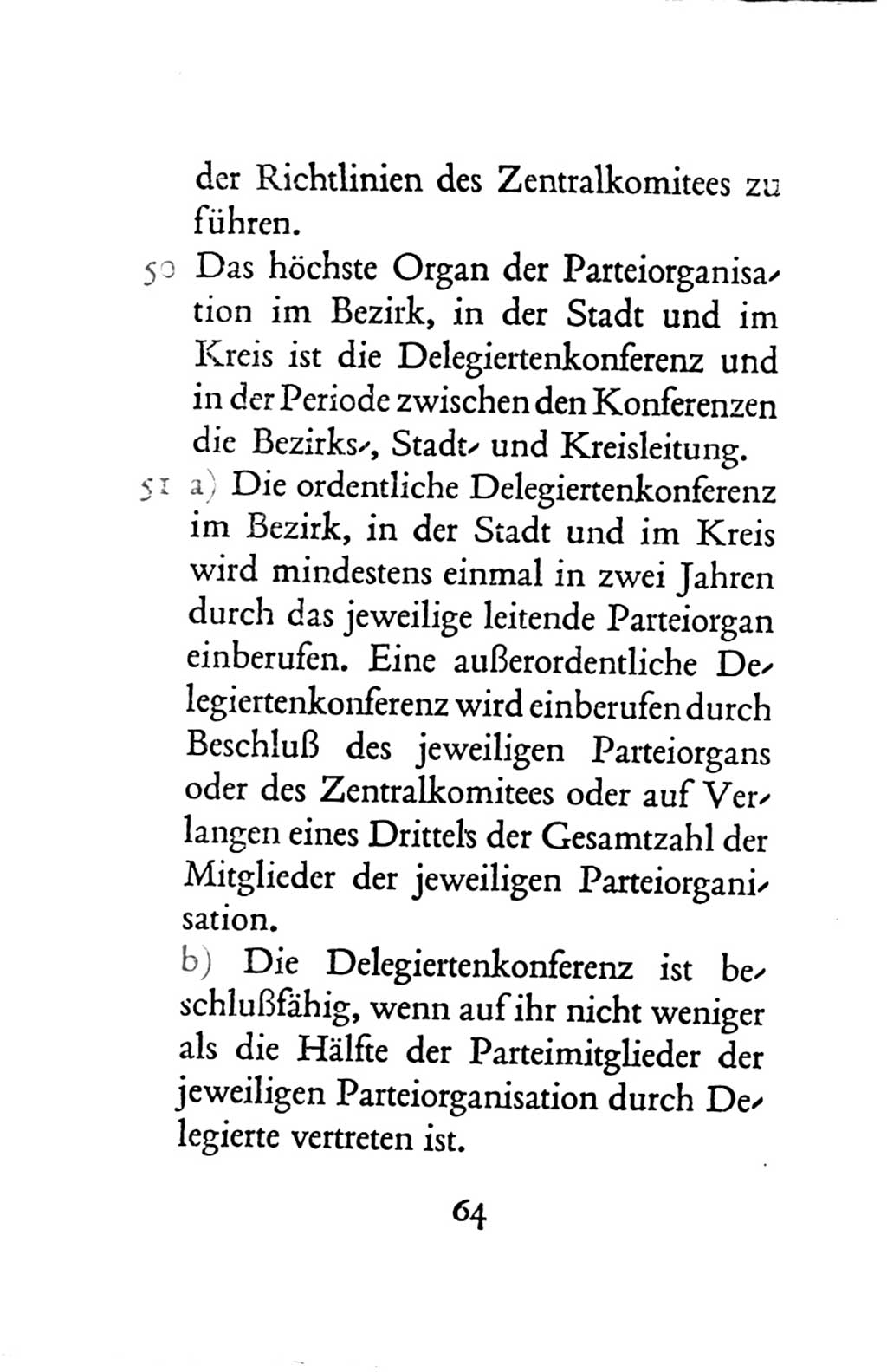 Statut der Sozialistischen Einheitspartei Deutschlands (SED) 1963, Seite 64 (St. SED DDR 1963, S. 64)