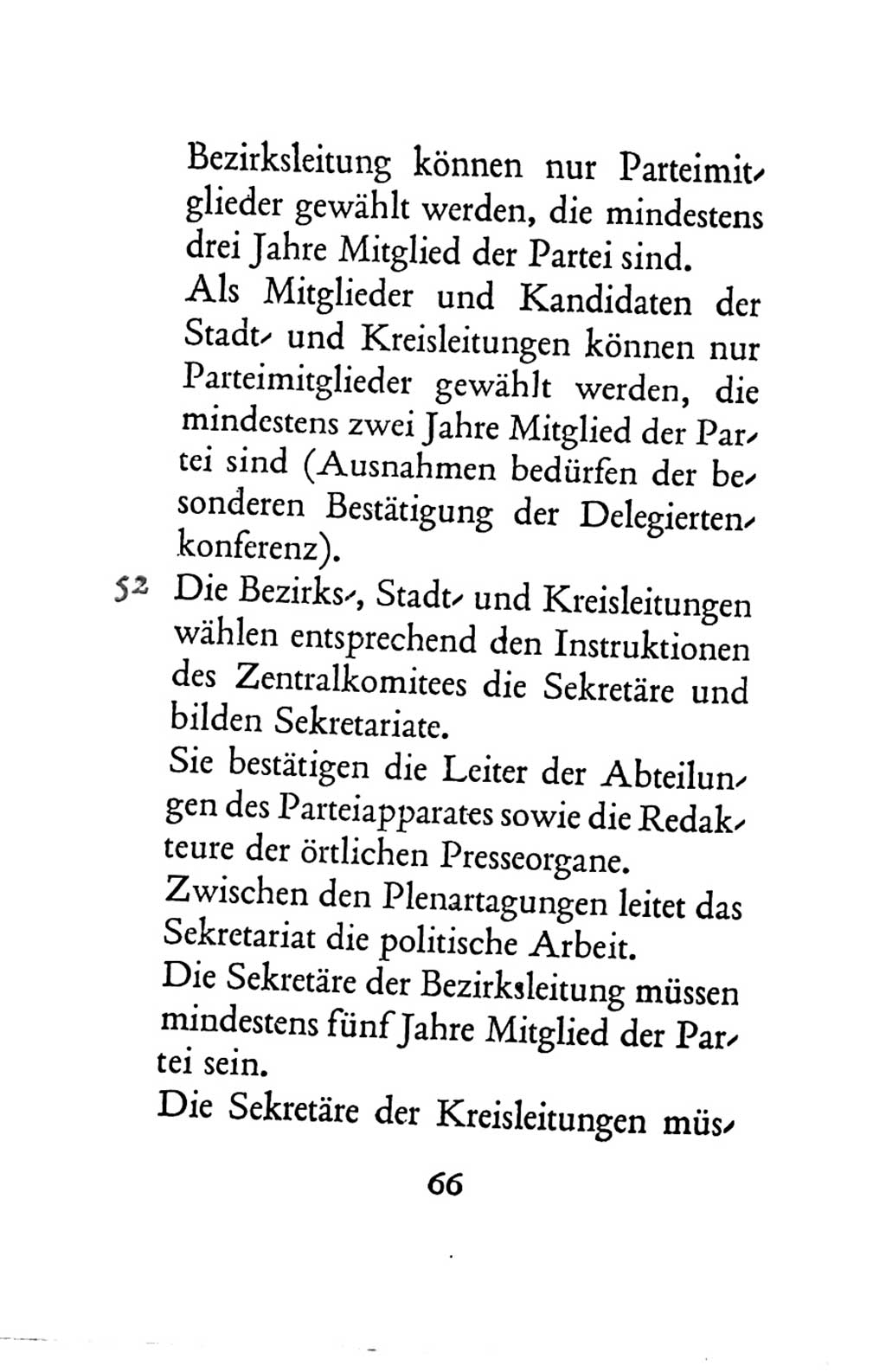Statut der Sozialistischen Einheitspartei Deutschlands (SED) 1963, Seite 66 (St. SED DDR 1963, S. 66)