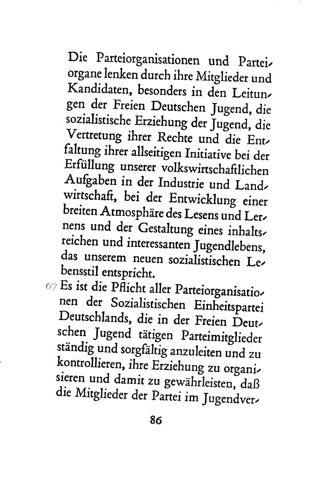 Statut der Sozialistischen Einheitspartei Deutschlands (SED) 1963, Seite 86 (St. SED DDR 1963, S. 86)