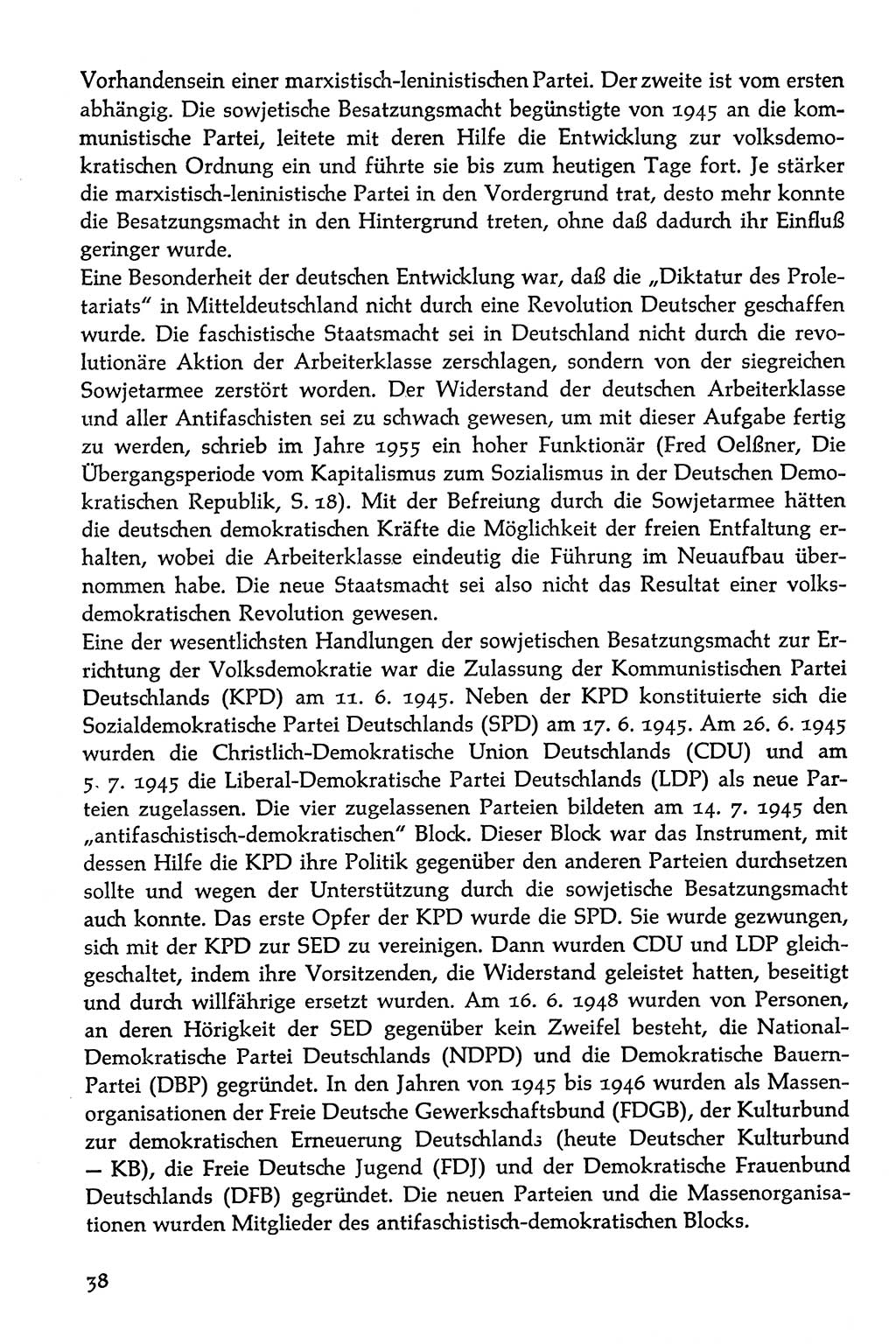 Volksdemokratische Ordnung in Mitteldeutschland [Deutsche Demokratische Republik (DDR)], Texte zur verfassungsrechtlichen Situation 1963, Seite 38 (Volksdem. Ordn. Md. DDR 1963, S. 38)