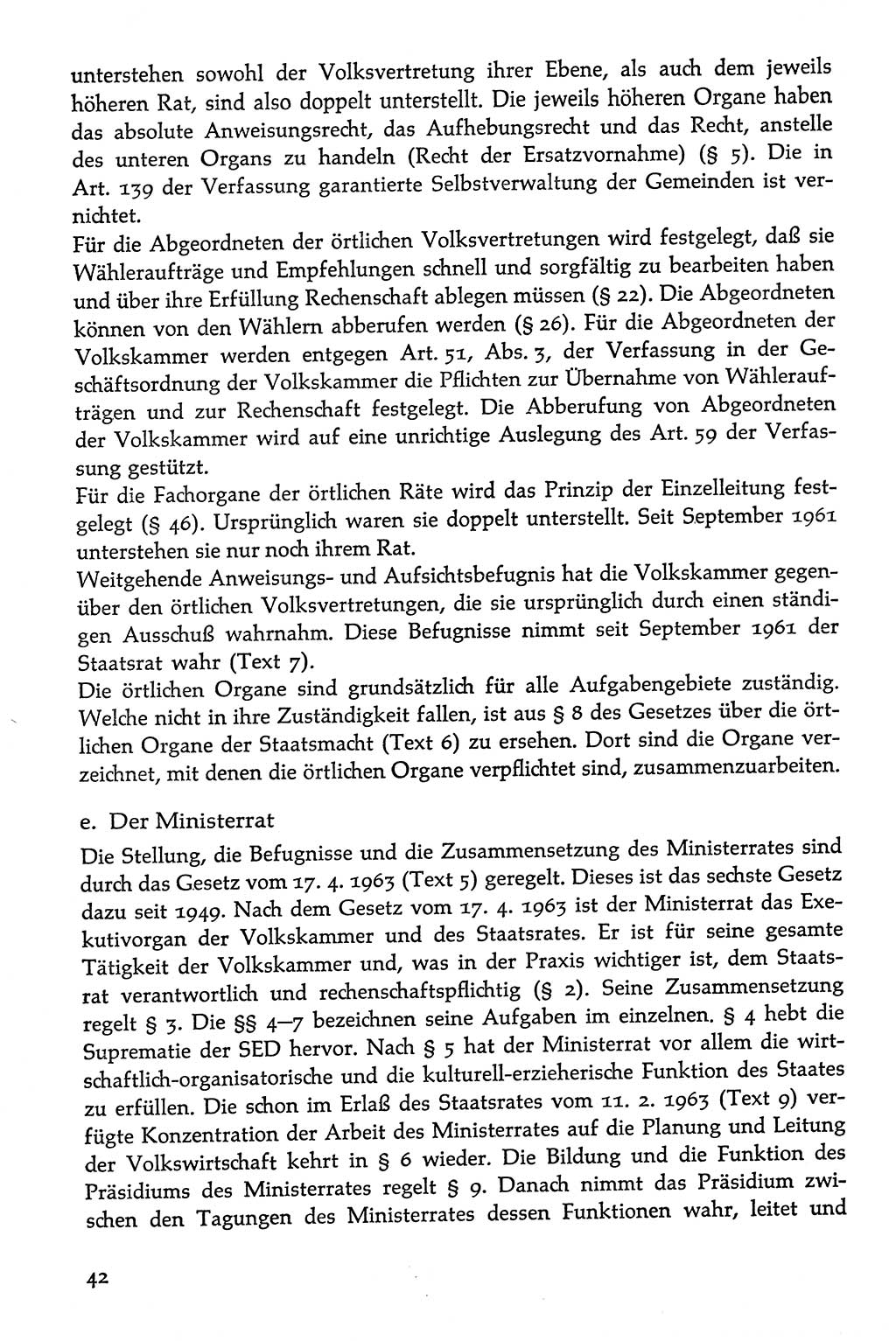 Volksdemokratische Ordnung in Mitteldeutschland [Deutsche Demokratische Republik (DDR)], Texte zur verfassungsrechtlichen Situation 1963, Seite 42 (Volksdem. Ordn. Md. DDR 1963, S. 42)