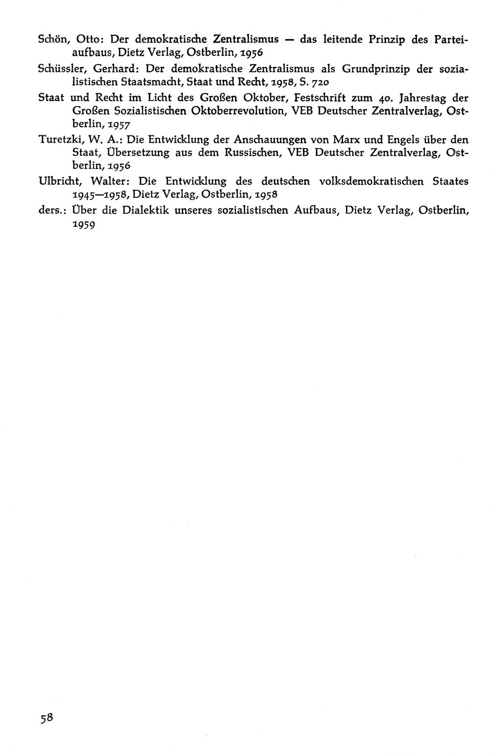 Volksdemokratische Ordnung in Mitteldeutschland [Deutsche Demokratische Republik (DDR)], Texte zur verfassungsrechtlichen Situation 1963, Seite 58 (Volksdem. Ordn. Md. DDR 1963, S. 58)