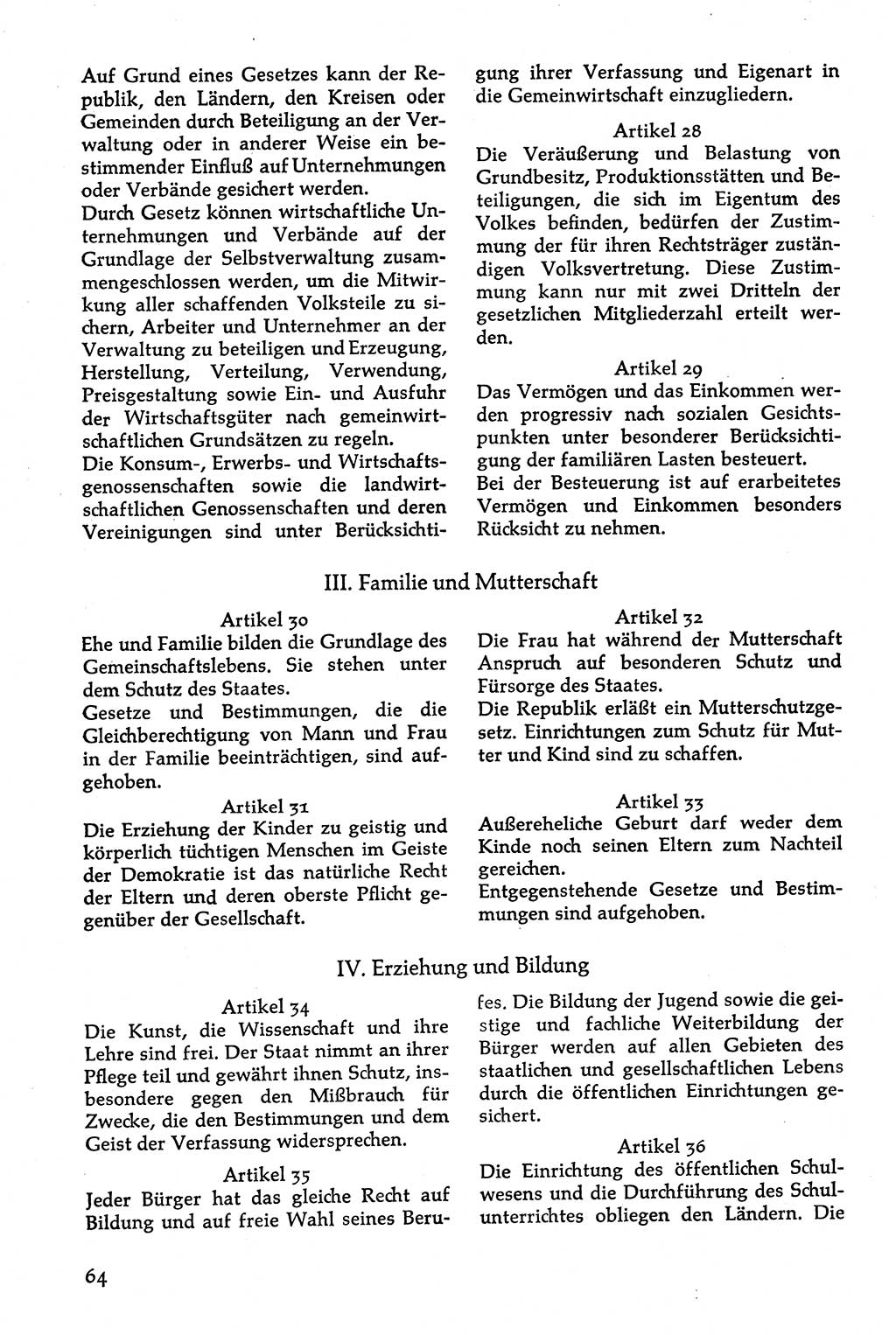 Volksdemokratische Ordnung in Mitteldeutschland [Deutsche Demokratische Republik (DDR)], Texte zur verfassungsrechtlichen Situation 1963, Seite 64 (Volksdem. Ordn. Md. DDR 1963, S. 64)