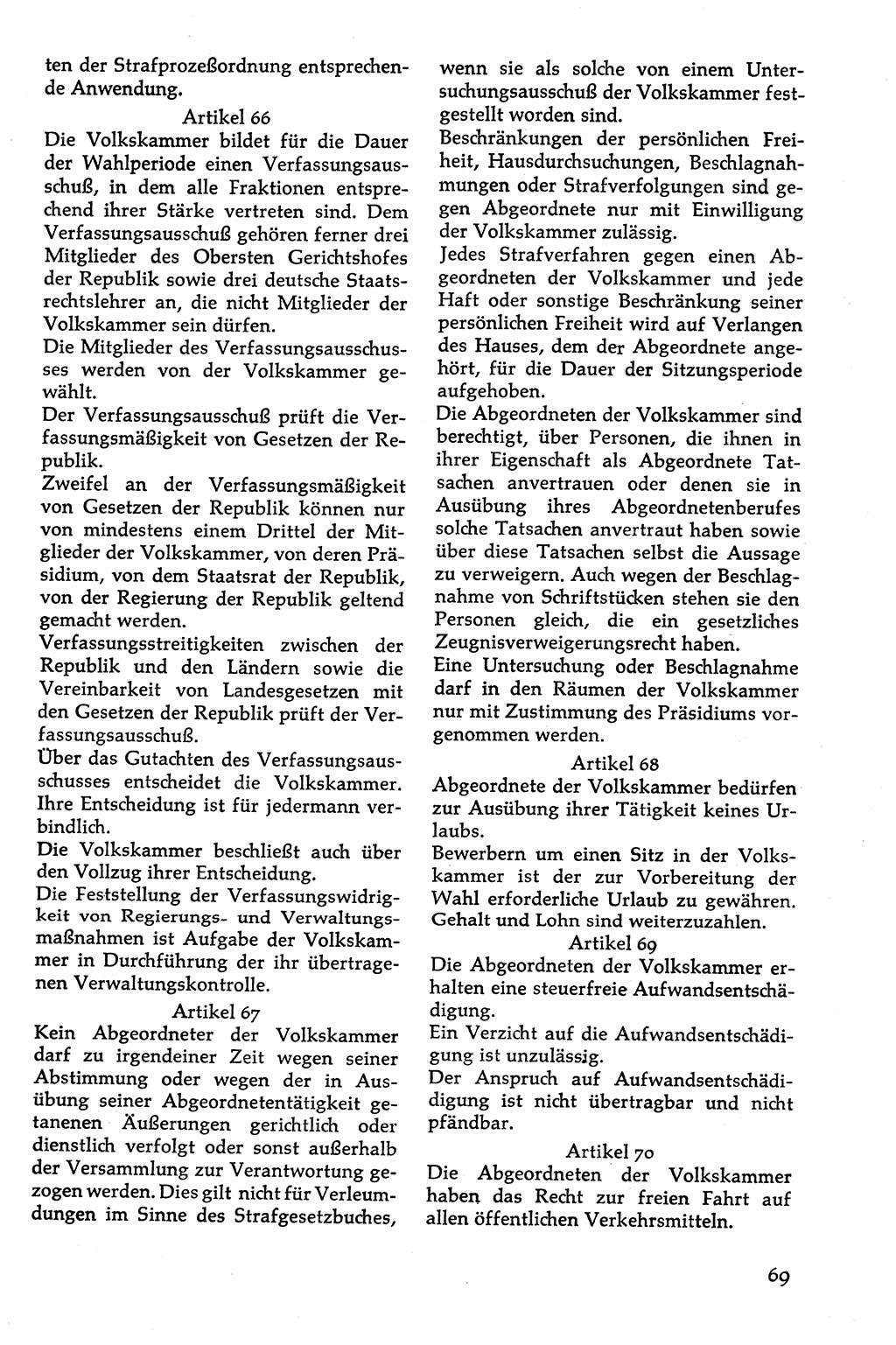 Volksdemokratische Ordnung in Mitteldeutschland [Deutsche Demokratische Republik (DDR)], Texte zur verfassungsrechtlichen Situation 1963, Seite 69 (Volksdem. Ordn. Md. DDR 1963, S. 69)
