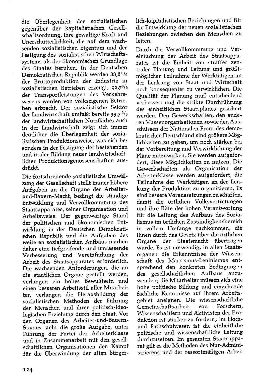 Volksdemokratische Ordnung in Mitteldeutschland [Deutsche Demokratische Republik (DDR)], Texte zur verfassungsrechtlichen Situation 1963, Seite 124 (Volksdem. Ordn. Md. DDR 1963, S. 124)