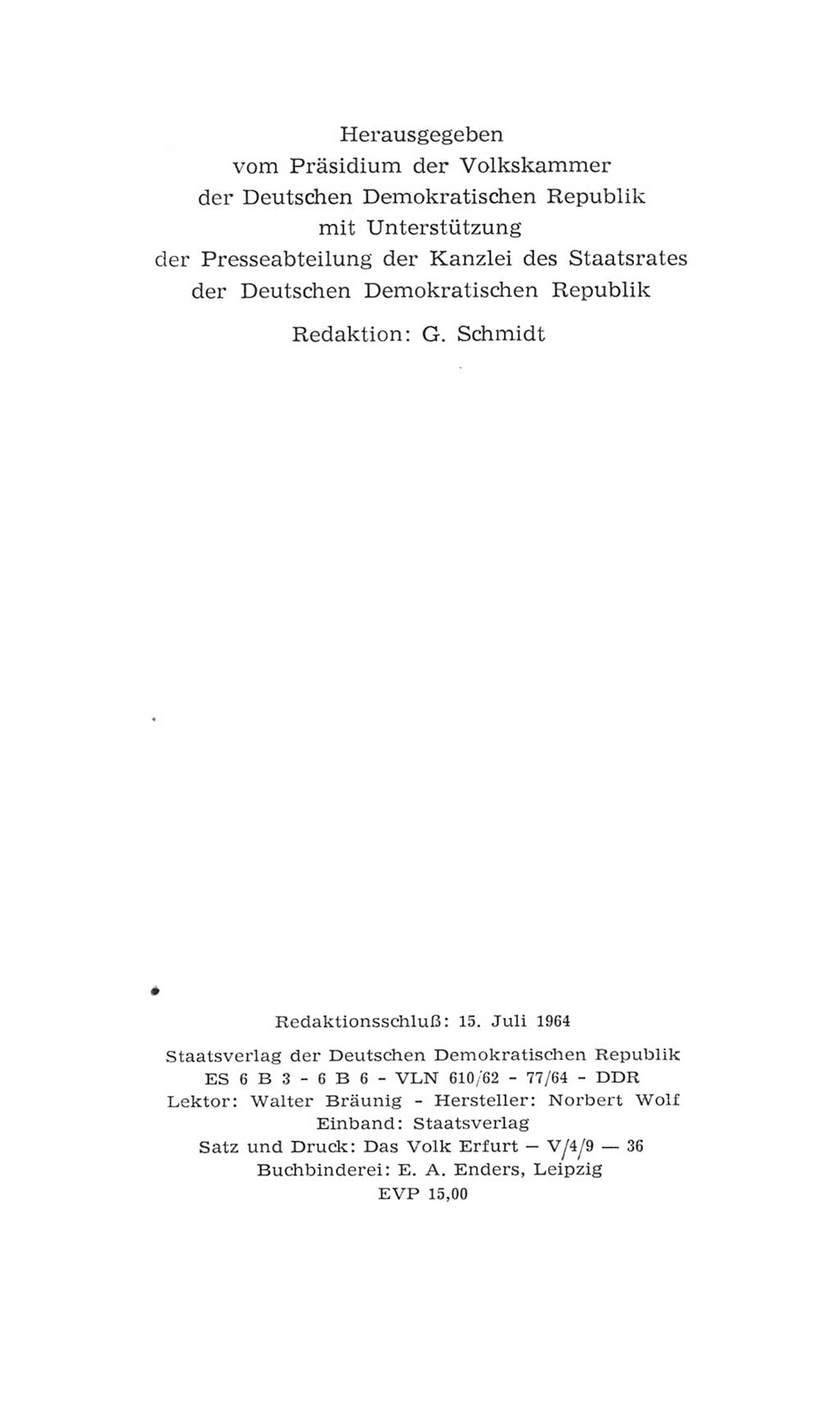 Volkskammer (VK) der Deutschen Demokratischen Republik (DDR), 4. Wahlperiode 1963-1967, Seite 4 (VK. DDR 4. WP. 1963-1967, S. 4)