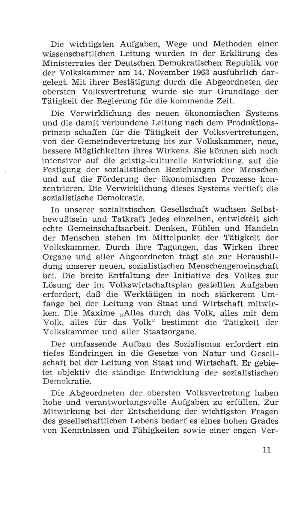 Volkskammer (VK) der Deutschen Demokratischen Republik (DDR), 4. Wahlperiode 1963-1967, Seite 11 (VK. DDR 4. WP. 1963-1967, S. 11)