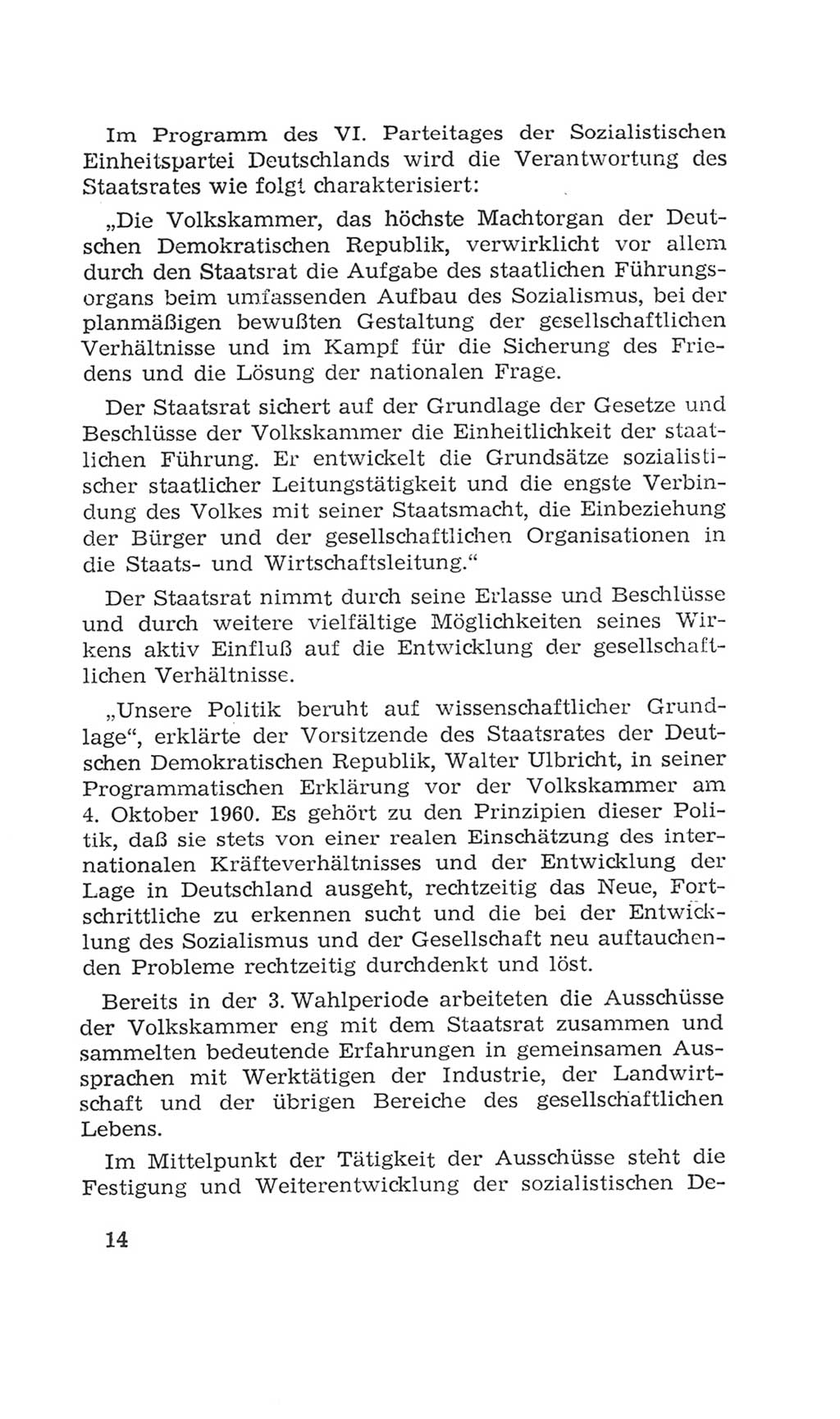 Volkskammer (VK) der Deutschen Demokratischen Republik (DDR), 4. Wahlperiode 1963-1967, Seite 14 (VK. DDR 4. WP. 1963-1967, S. 14)