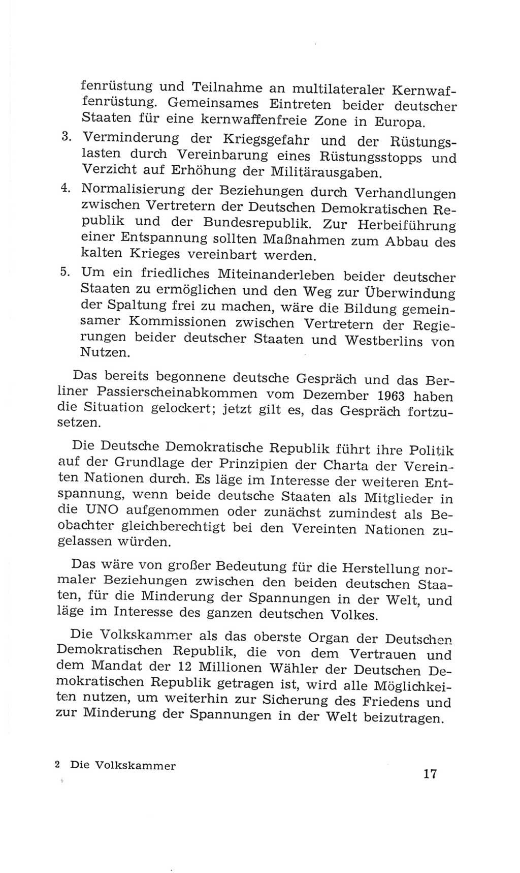 Volkskammer (VK) der Deutschen Demokratischen Republik (DDR), 4. Wahlperiode 1963-1967, Seite 17 (VK. DDR 4. WP. 1963-1967, S. 17)