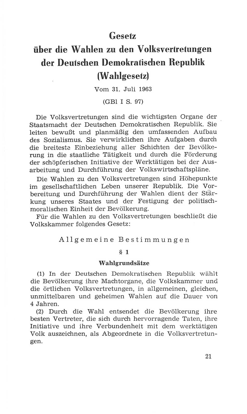 Volkskammer (VK) der Deutschen Demokratischen Republik (DDR), 4. Wahlperiode 1963-1967, Seite 21 (VK. DDR 4. WP. 1963-1967, S. 21)