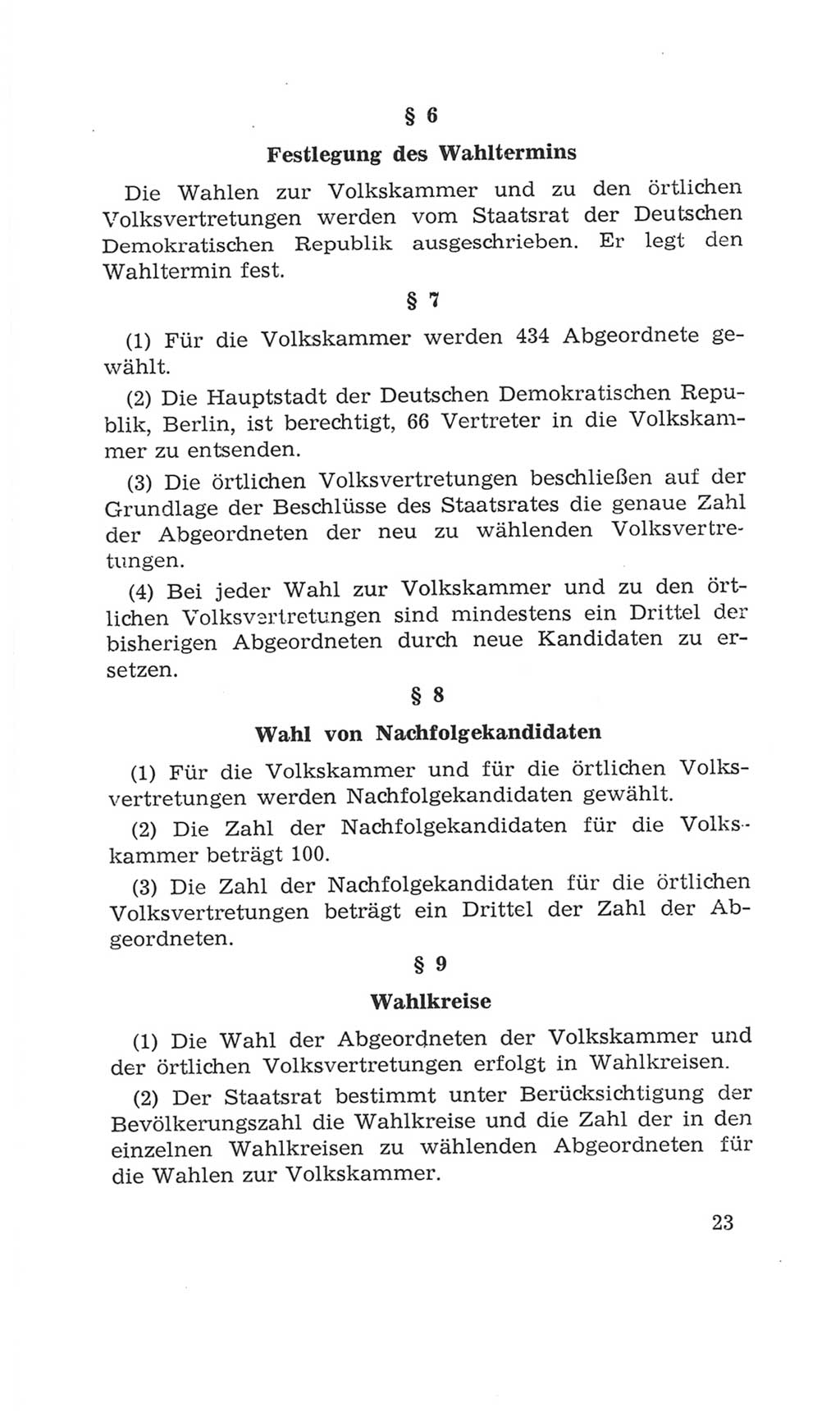Volkskammer (VK) der Deutschen Demokratischen Republik (DDR), 4. Wahlperiode 1963-1967, Seite 23 (VK. DDR 4. WP. 1963-1967, S. 23)