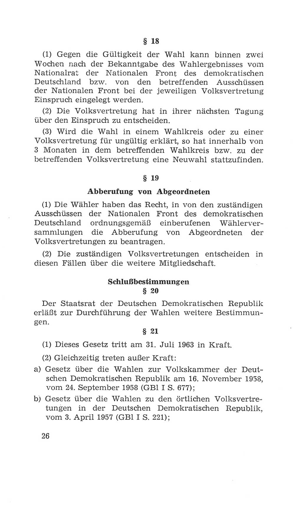 Volkskammer (VK) der Deutschen Demokratischen Republik (DDR), 4. Wahlperiode 1963-1967, Seite 26 (VK. DDR 4. WP. 1963-1967, S. 26)