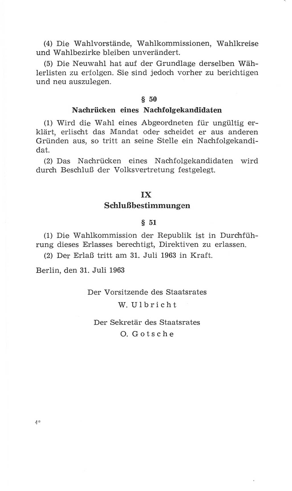 Volkskammer (VK) der Deutschen Demokratischen Republik (DDR), 4. Wahlperiode 1963-1967, Seite 51 (VK. DDR 4. WP. 1963-1967, S. 51)