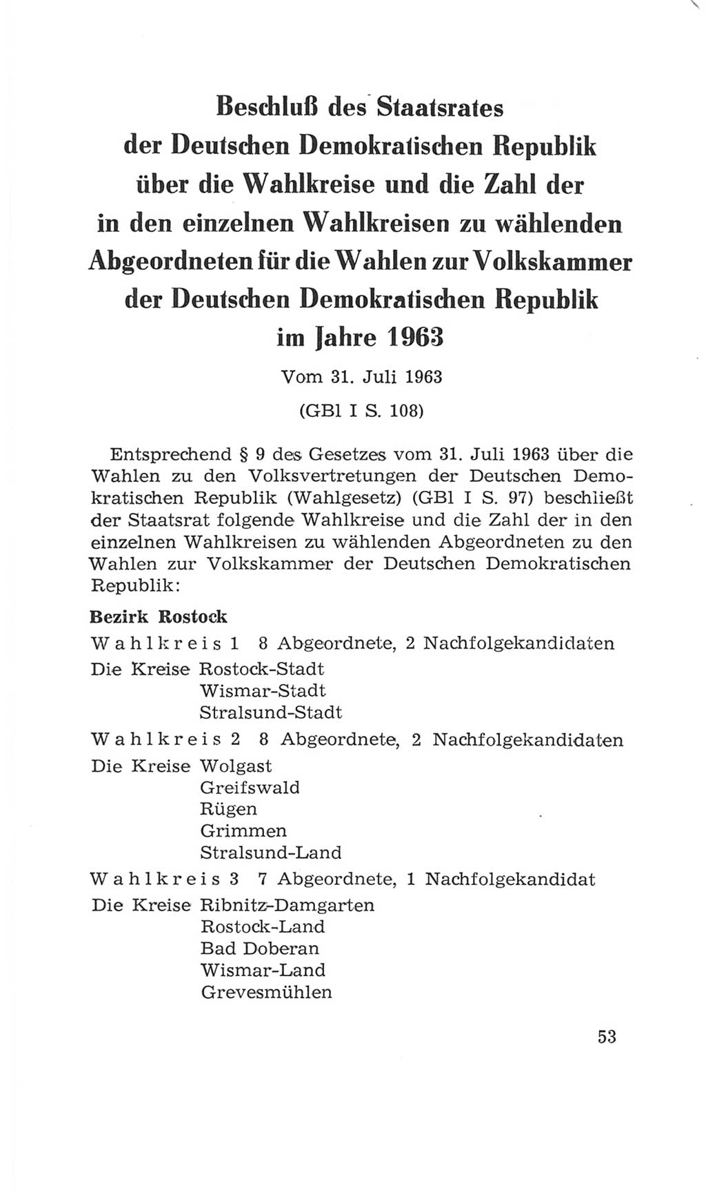 Volkskammer (VK) der Deutschen Demokratischen Republik (DDR), 4. Wahlperiode 1963-1967, Seite 53 (VK. DDR 4. WP. 1963-1967, S. 53)