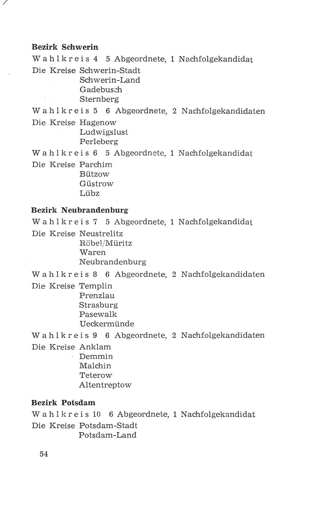 Volkskammer (VK) der Deutschen Demokratischen Republik (DDR), 4. Wahlperiode 1963-1967, Seite 54 (VK. DDR 4. WP. 1963-1967, S. 54)
