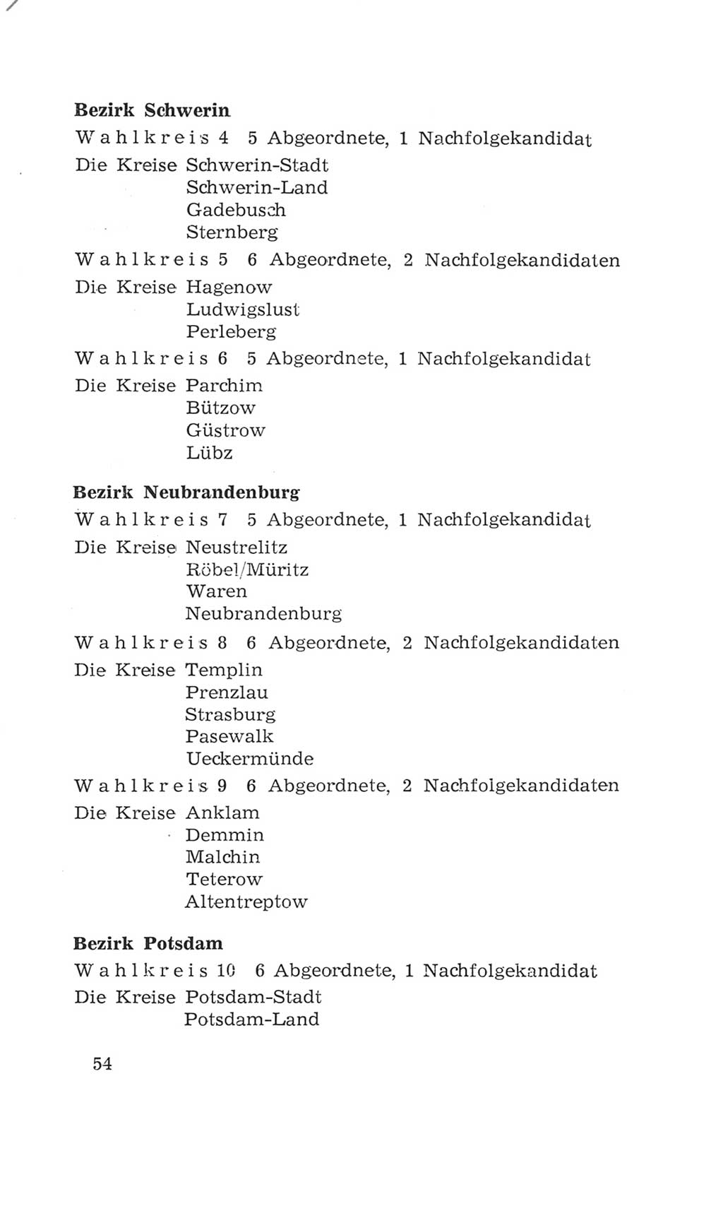 Volkskammer (VK) der Deutschen Demokratischen Republik (DDR), 4. Wahlperiode 1963-1967, Seite 54 (VK. DDR 4. WP. 1963-1967, S. 54)