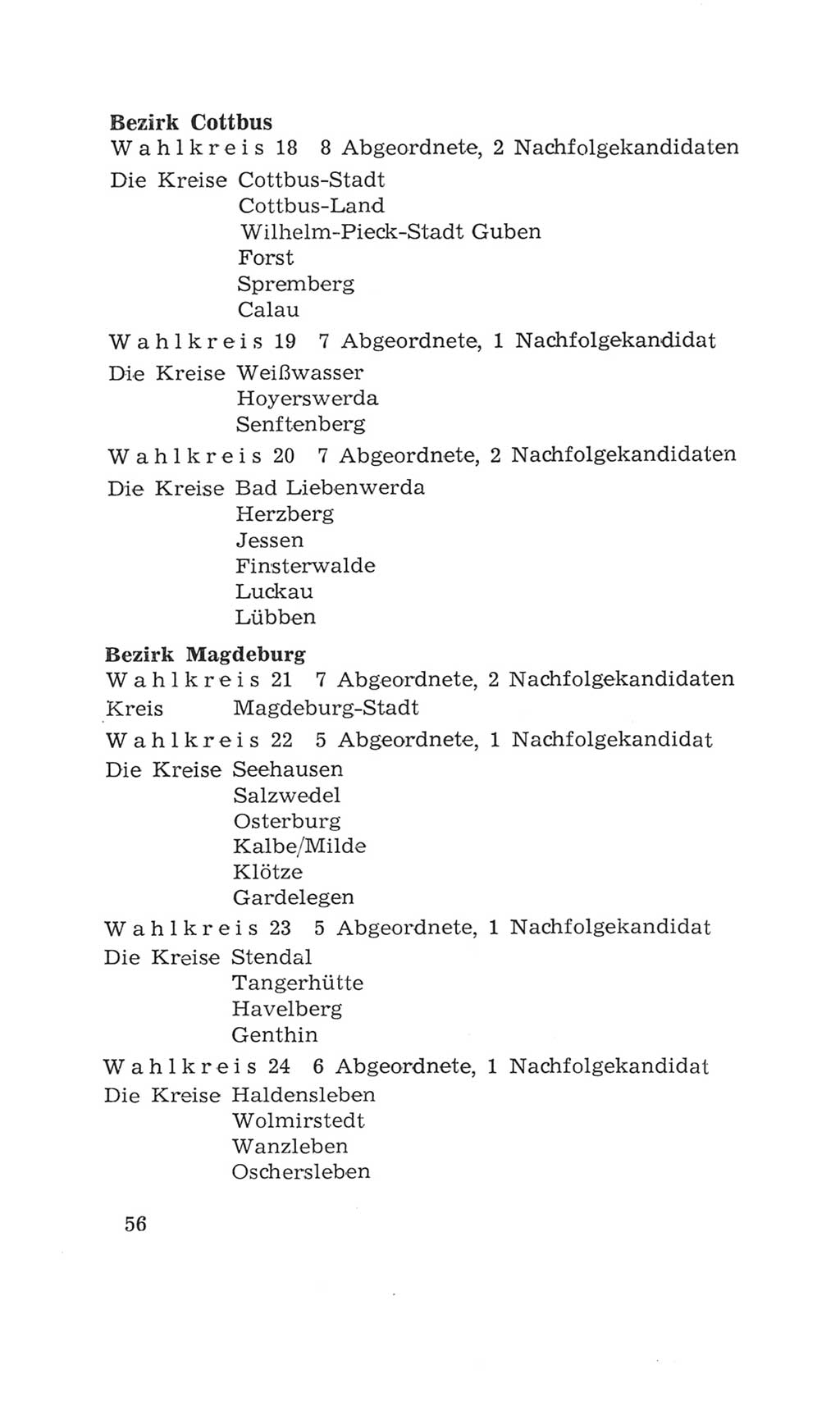 Volkskammer (VK) der Deutschen Demokratischen Republik (DDR), 4. Wahlperiode 1963-1967, Seite 56 (VK. DDR 4. WP. 1963-1967, S. 56)