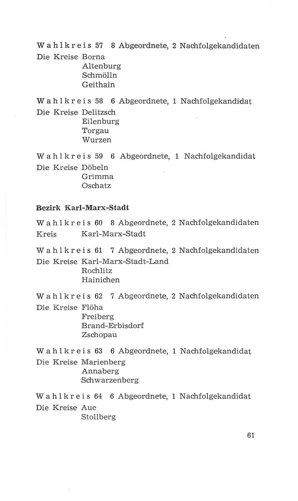 Volkskammer (VK) der Deutschen Demokratischen Republik (DDR), 4. Wahlperiode 1963-1967, Seite 61 (VK. DDR 4. WP. 1963-1967, S. 61)